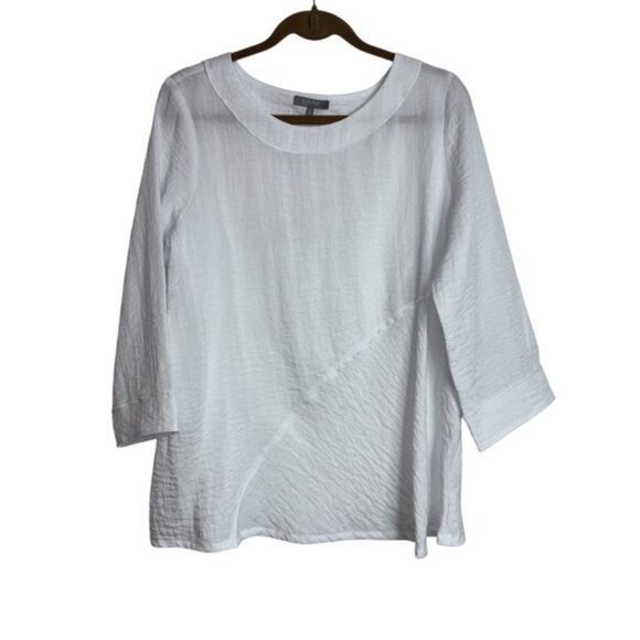 Habitat White Women's Size M Blouse Boho Lagenlook White Layering Minimalist - Picture 1 of 9